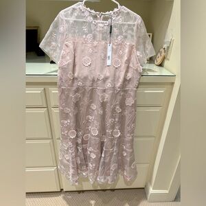 NWT Elie Tahari Dress - Size 14 - Pink with Slip